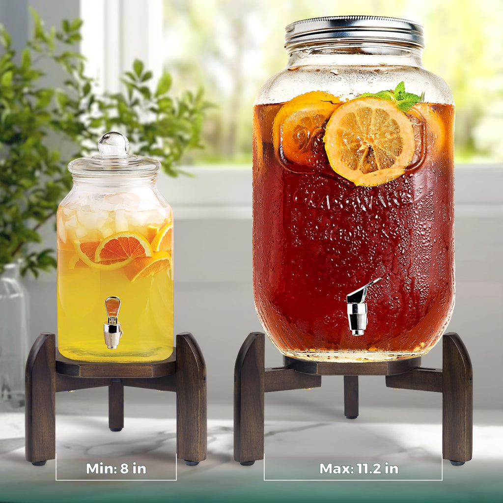 Drink Dispenser Stand Adjustable Width from 8" to 11.2" Wide - Beverage Jar and Water Plastic Jug Holder - to plant