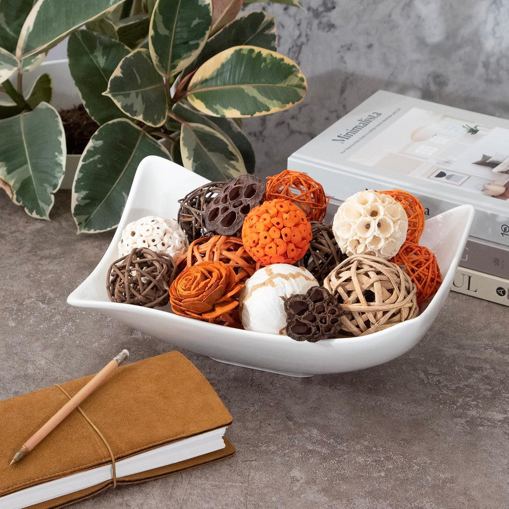Large Decorative Vase Filler Bag with Orbs, Balls (Sunset Orange)