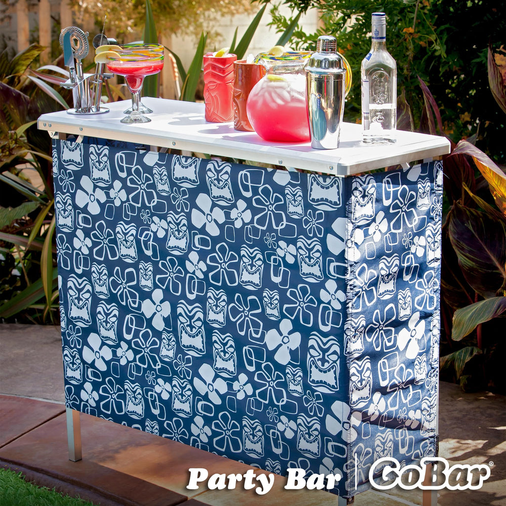 Portable Bar Table for Events - Pop Up Mobile Bartending Station with Travel Carrying Case - 3 Skirts