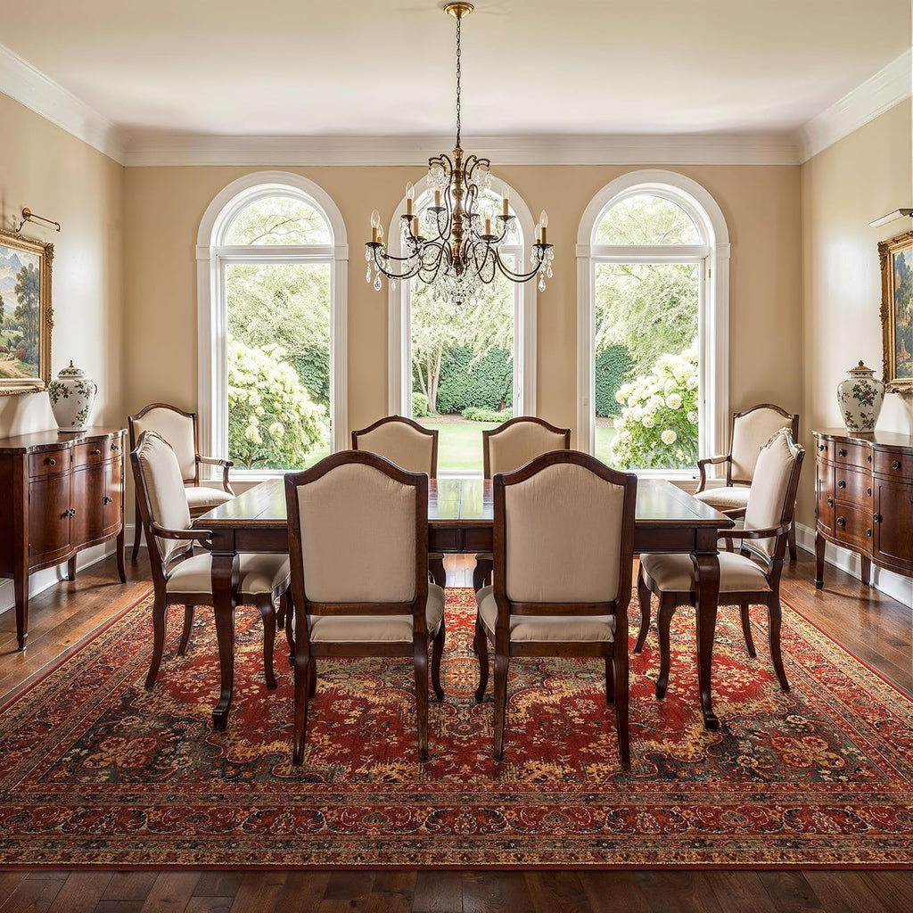 Old World Classics Kerman Medallion Area Rug, Red