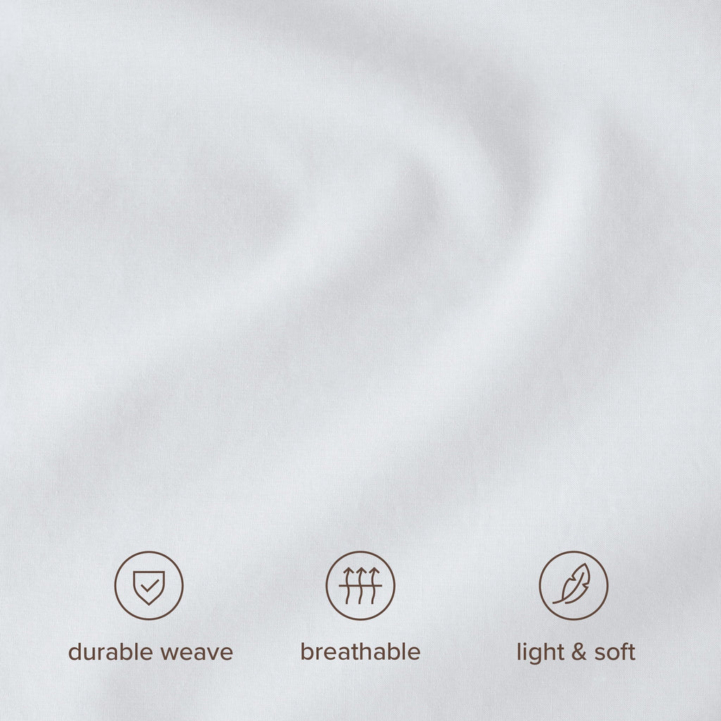 100% Organic Cotton Percale Duvet Cover Set (, White)