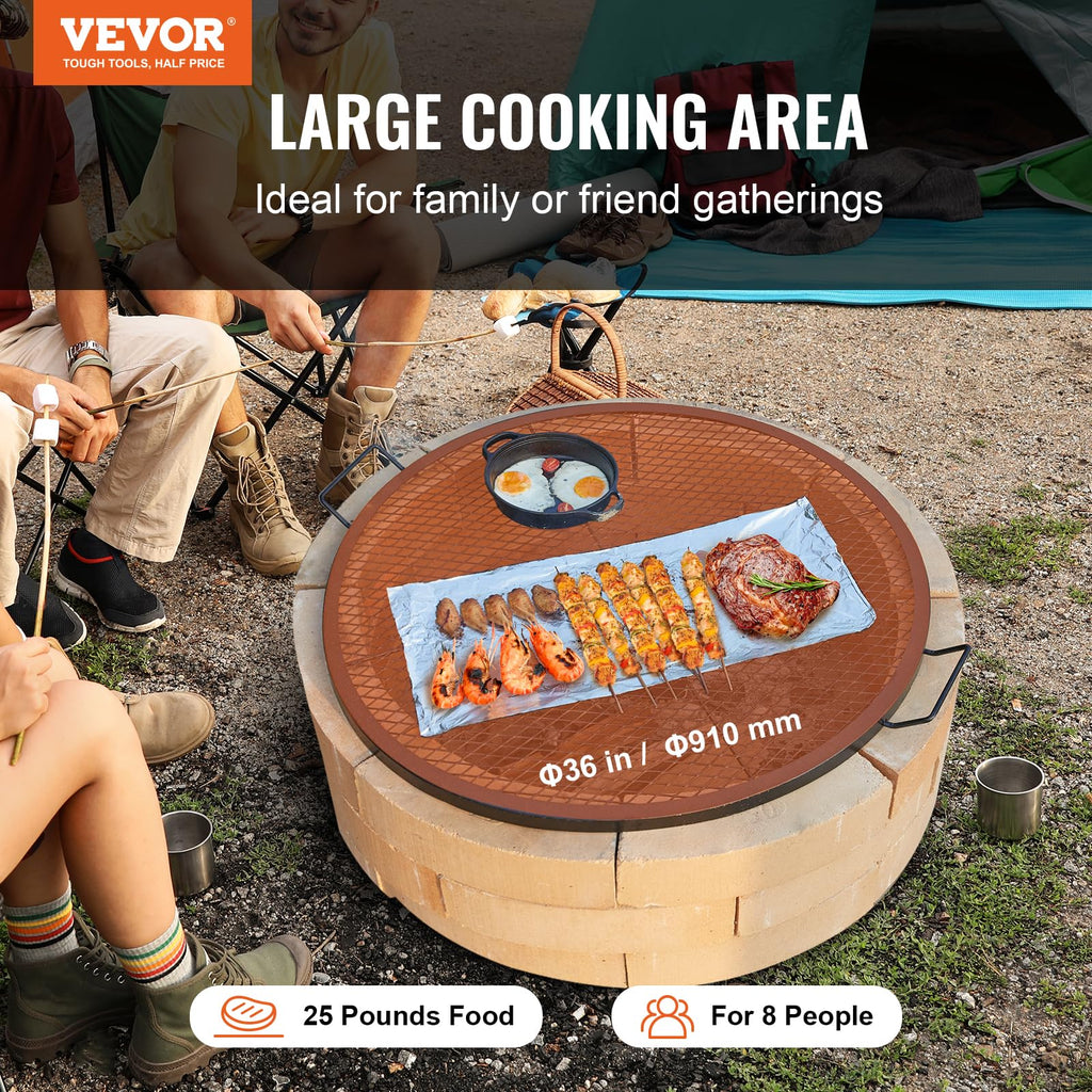 X-Marks Fire Pit Grill Grate, Portable Camping Cookware for Outside