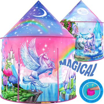 Unicorn Sparkle Play Tent with Magical Sounds for Indoor/Outdoor Play