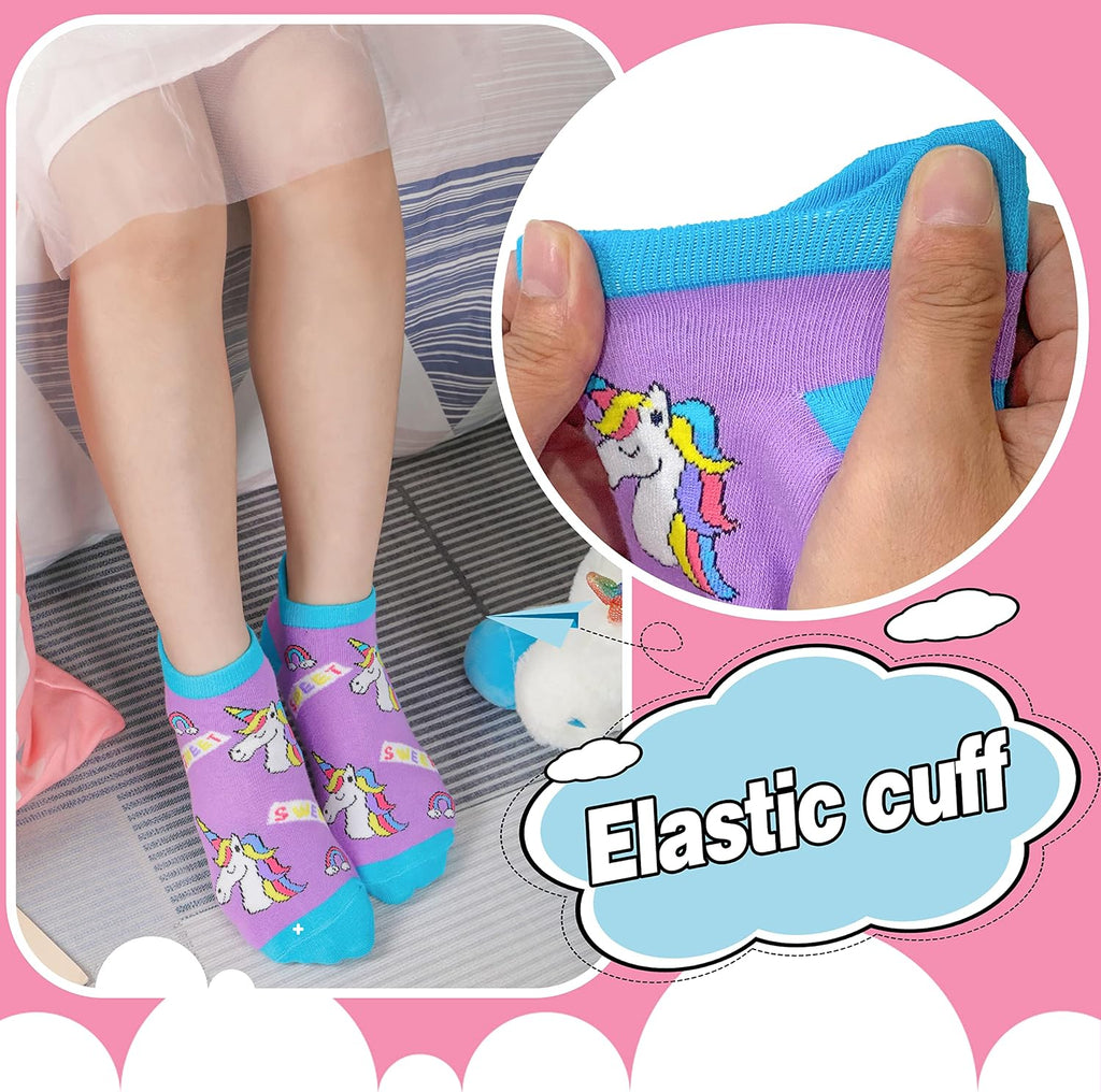 Kids Girls Toddler Unicorn Ankle Socks, Novelty Fashion Socks