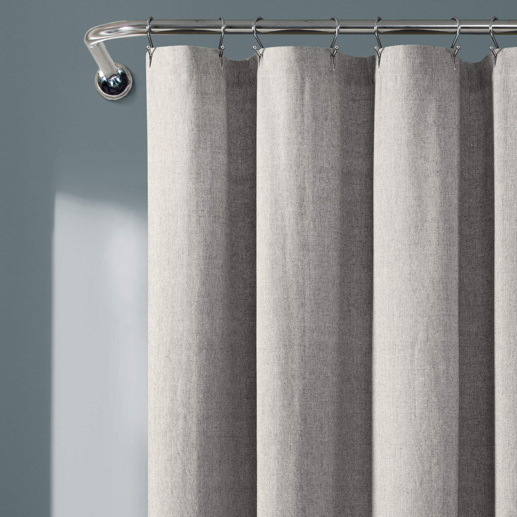 Nantucket Yarn Dyed Cotton Blend Tassel Fringe Single 72" W x 72" L Gray - Gray Shower Curtains Curtain