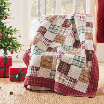 Oxford 100% Cotton Throw Blanket, Red