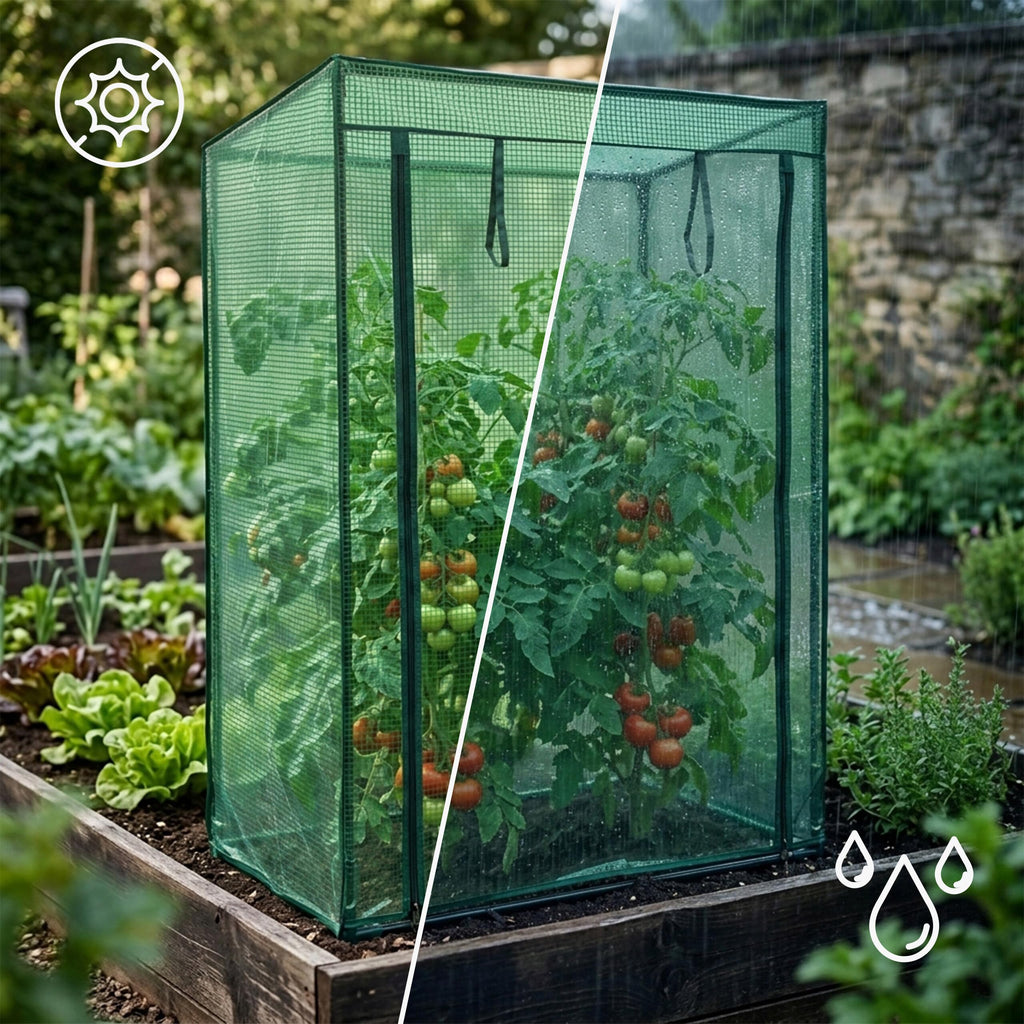 Tomato Greenhouse with Slanted Roof 150 x 100 x 50 cm Tomato House for Tomato Cultivation Growing as Cold Frame