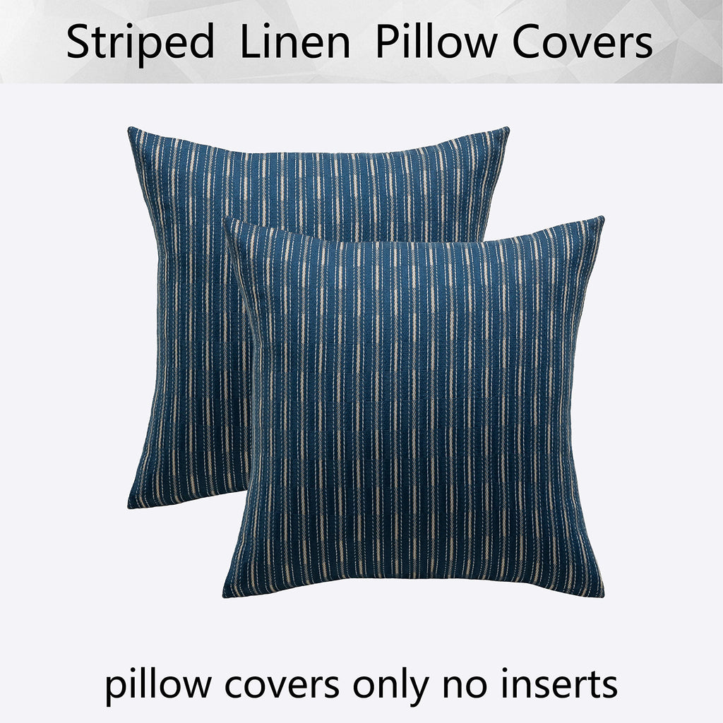 20x20 Pillow Covers, Linen Throw Pillow Covers Set of 2, Boho Woven Texture Decorative Burlap Pillow Cases for Couch