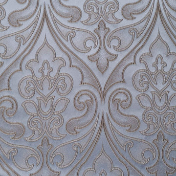 57" Wide Damask Drapery Upholstery Jacquard Curtain Fabric Slate Color by The Yard