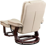 Modern Reclining Swivel Lounge Chair and Ottoman — Beige