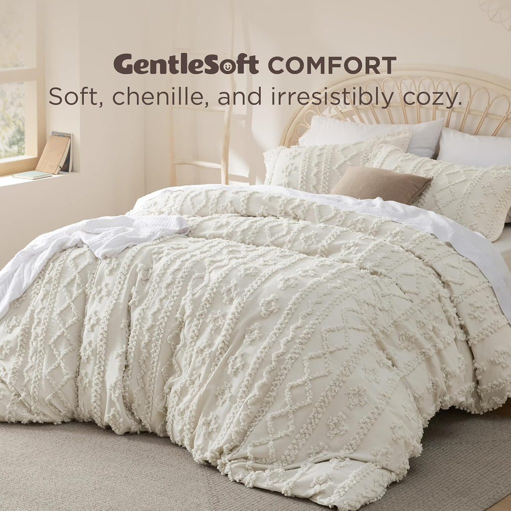 Boho Duvet Cover Queen, Soft & Comfortable Elegant Design Boho Bedding for Decoration, Machine Washable Comforter