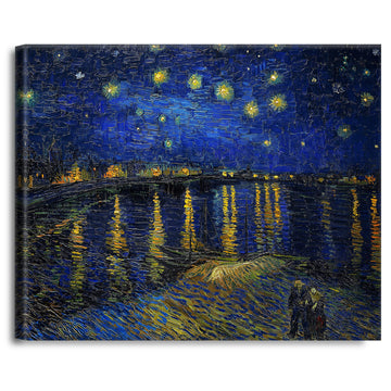 Starry Night Over the Rhône by Vincent Van Gogh. The World Classic Art Reproductions, Giclee Canvas Prints Wall Art