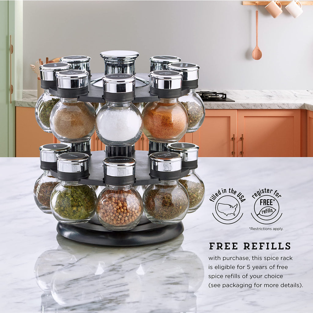Ellington 16-Jar Revolving Spice Rack Prefilled