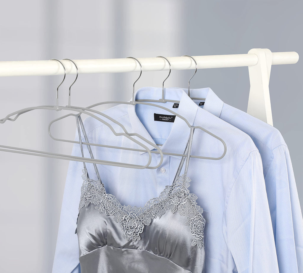 Metal Hangers 20 Pack, Non Slip Clothes Hangers Space Saving, Heavy Duty Rubber Coated Wire Hanger for Coat, Shirt