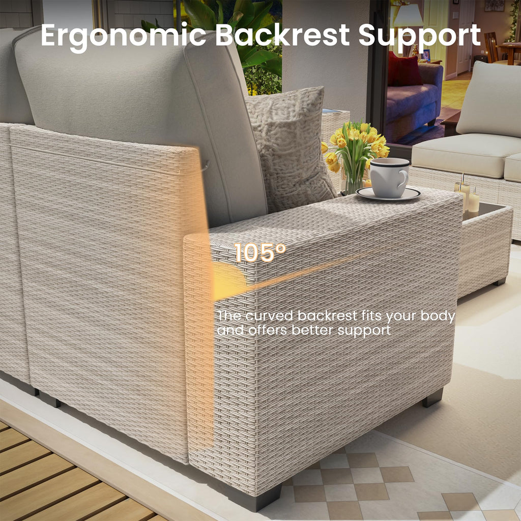 8 Piece outdoor patio sectional furniture set, Modern Modular outdoor sofa