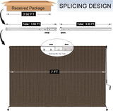 7'W x 6'H Mocha Patio Shades Roll up Outdoor Roller Shade Cr - Image 3