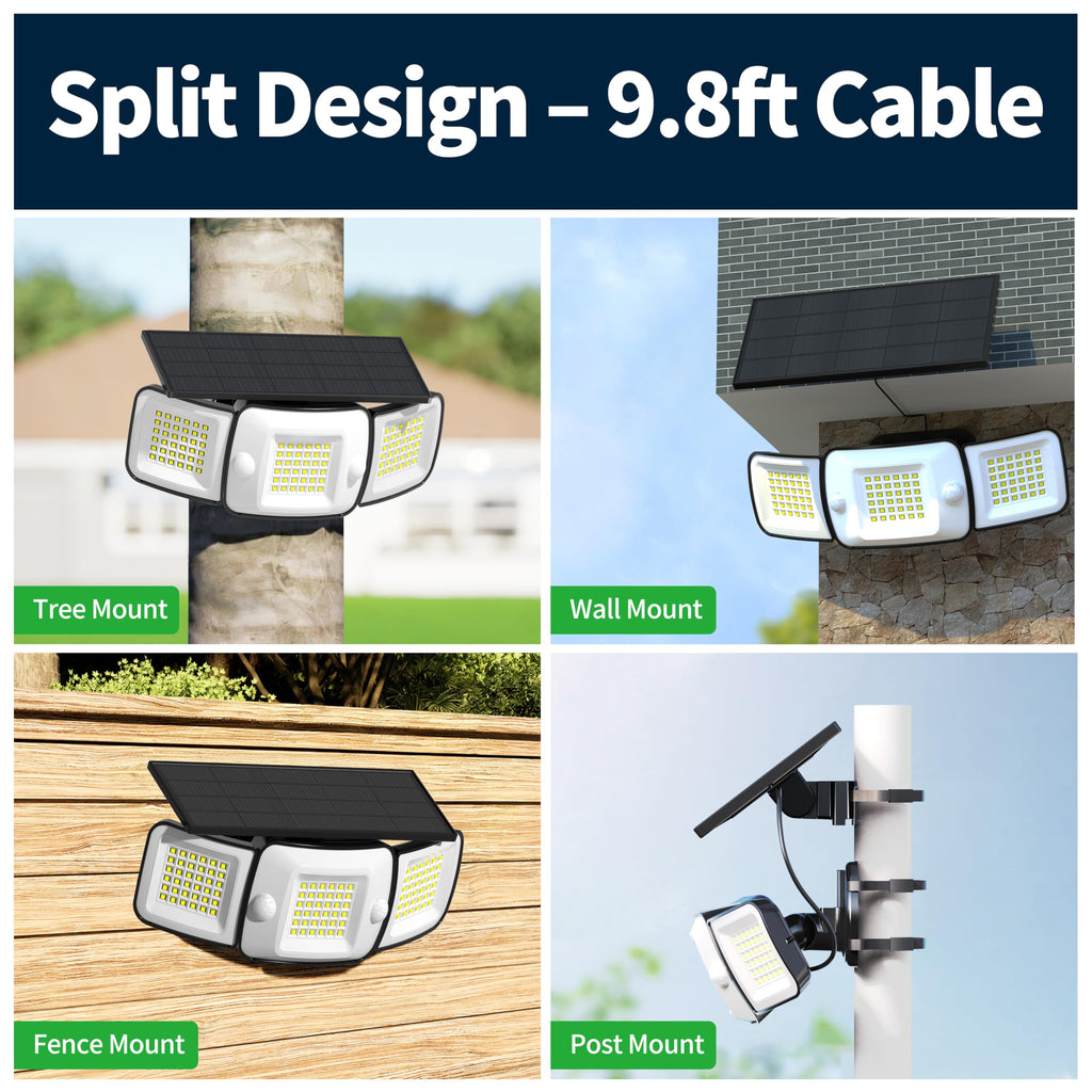 Solar Flood Lights Outdoor Waterproof Dual Motion Sensor