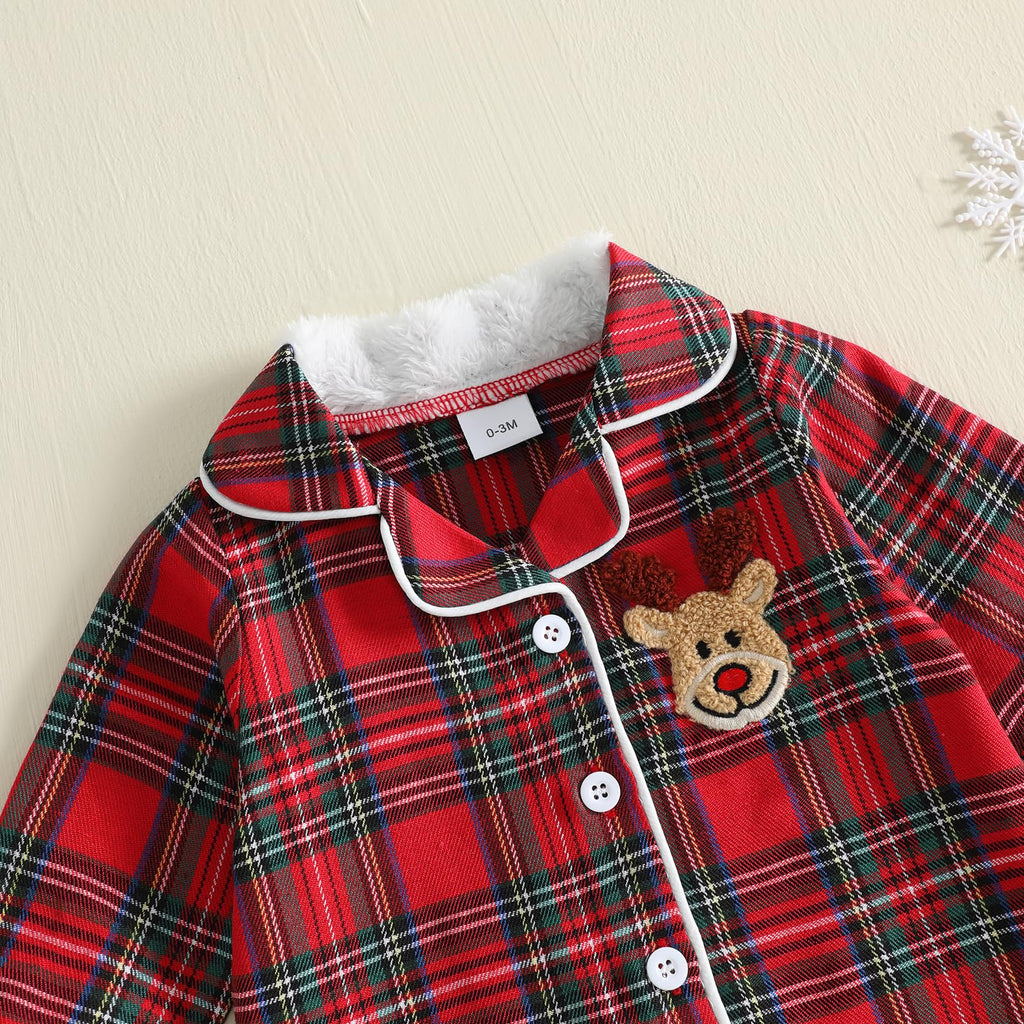 Baby Girl Boy Romper Pajamas Fall Winter Long Sleeve Button Down Pjs Newborn Infant Lapel Sleepwear Nightwear