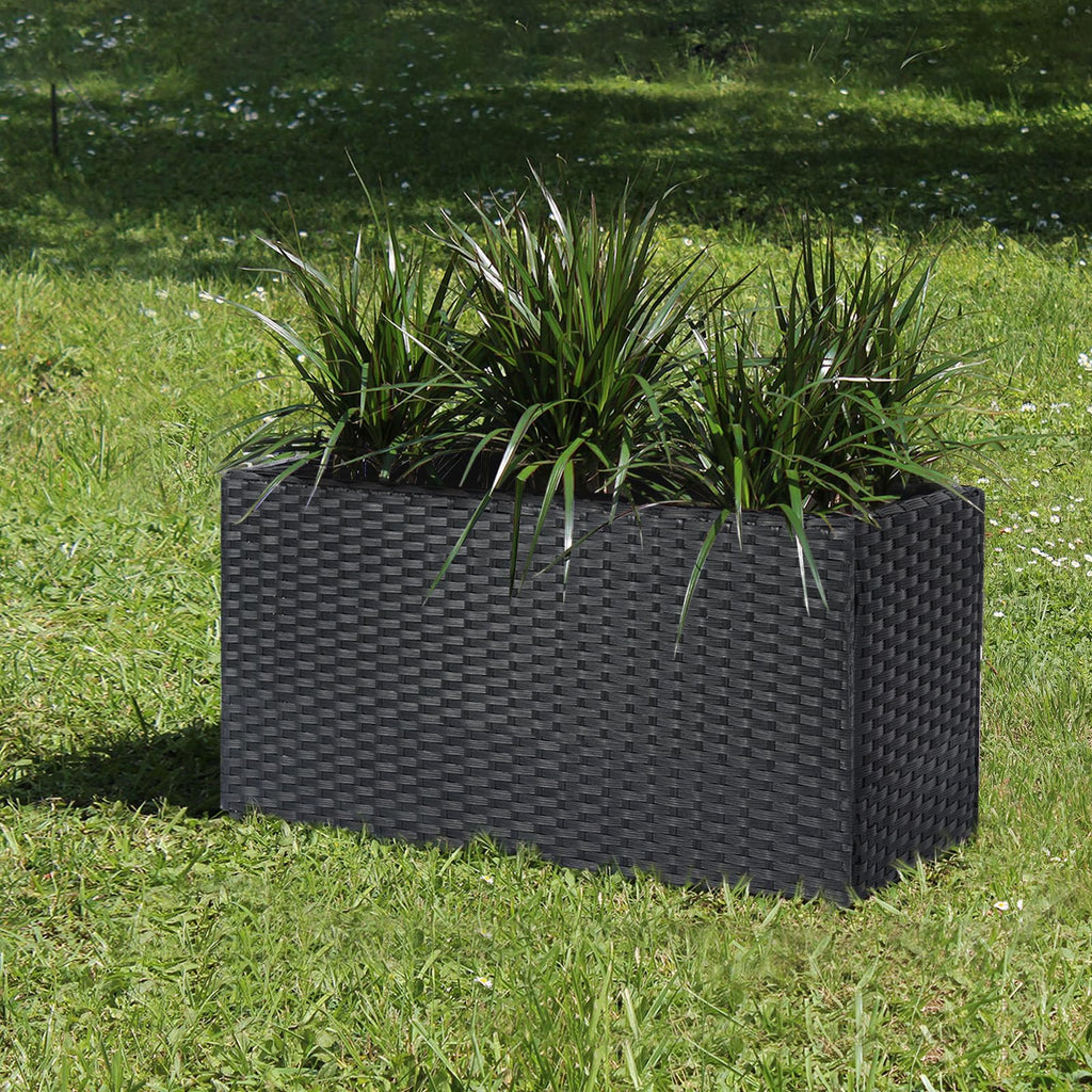 Large Rectangular Planter for Outdoor Rattan Block Box 30x12x16''