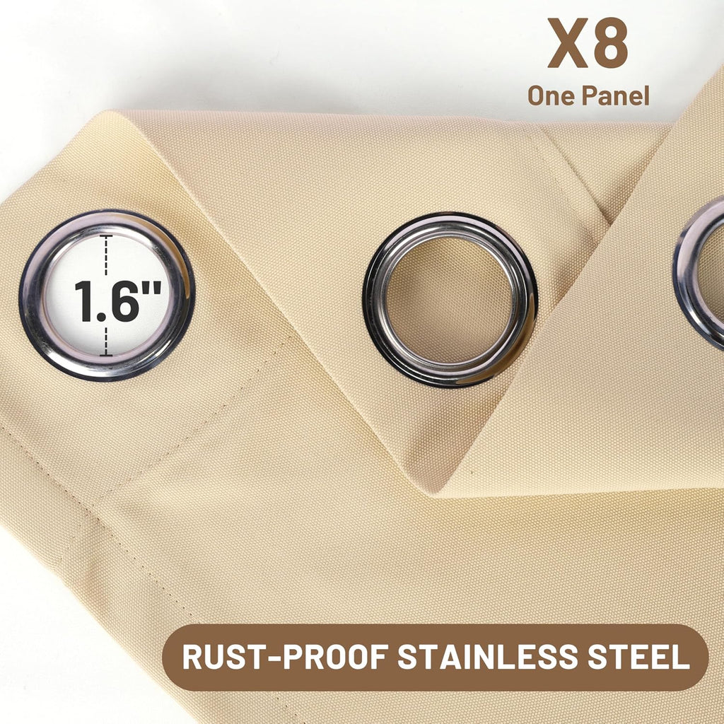 Waterproof Outdoor Curtains 300 GSM , Premium Thermal Insulated Privacy Assured Thick Outside Curtains for Porch