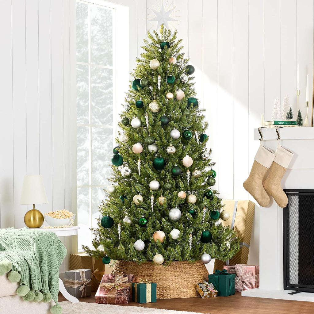 Premium Nordic Fir Christmas Tree, Unlit Artificial Full Hinged Realistic Holiday Decoration w/ 3,500 Branch Tips