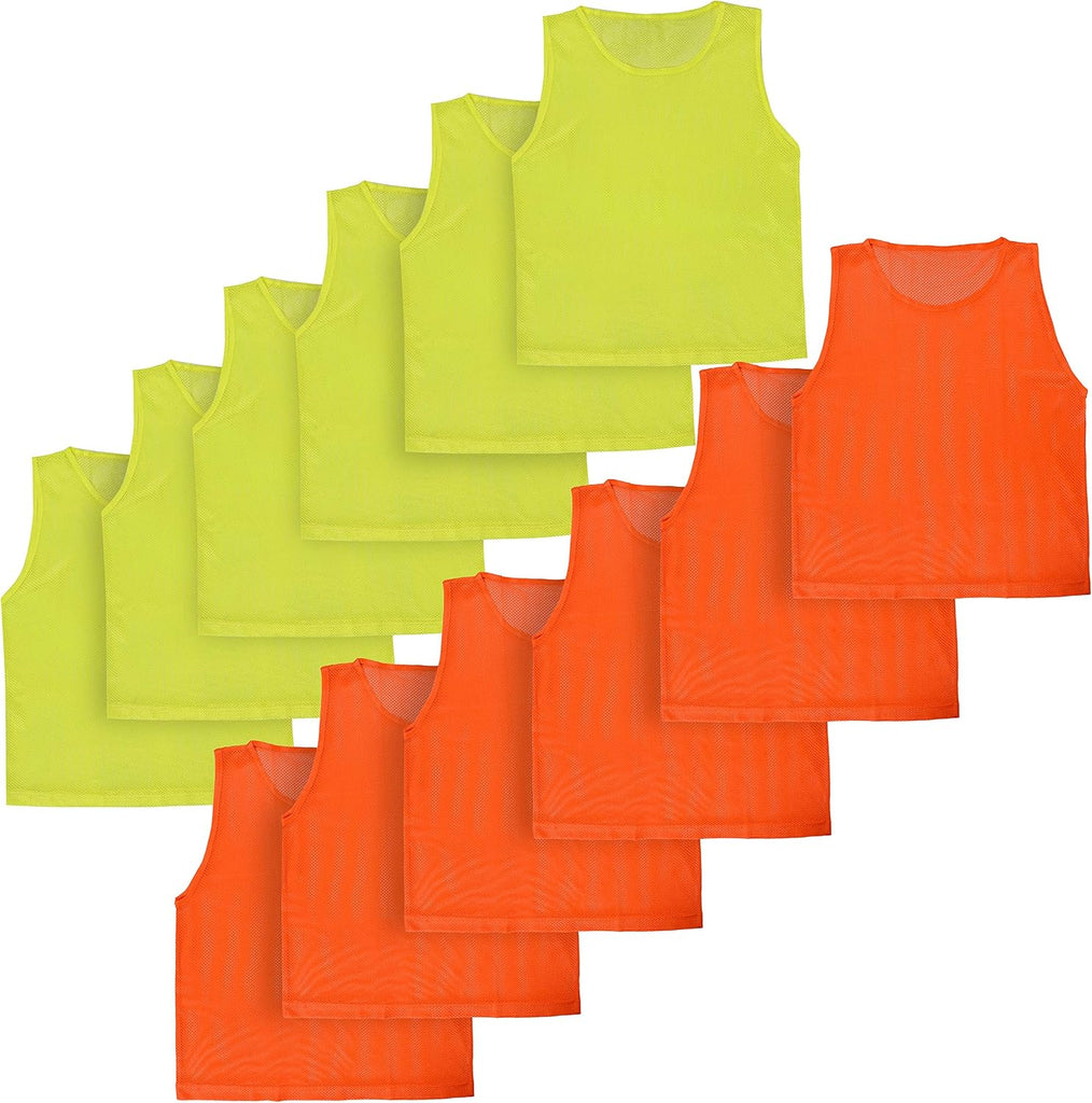 Pinnies (Set of 12/24 Practice Vests) Youth Pinnies, Pennies for Sports Youth, and Scrimmage Vests