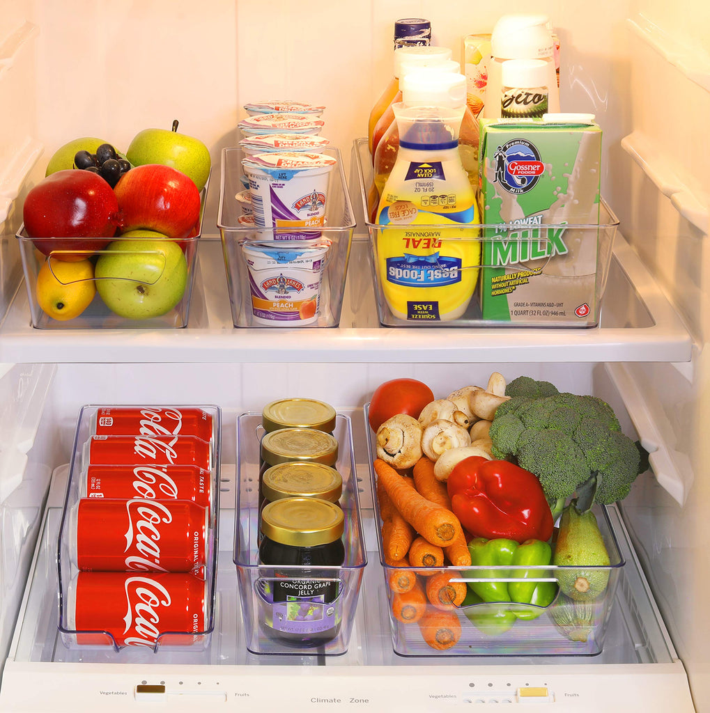 Refrigerator Storage Organizer Bins, Assorted Set of 6