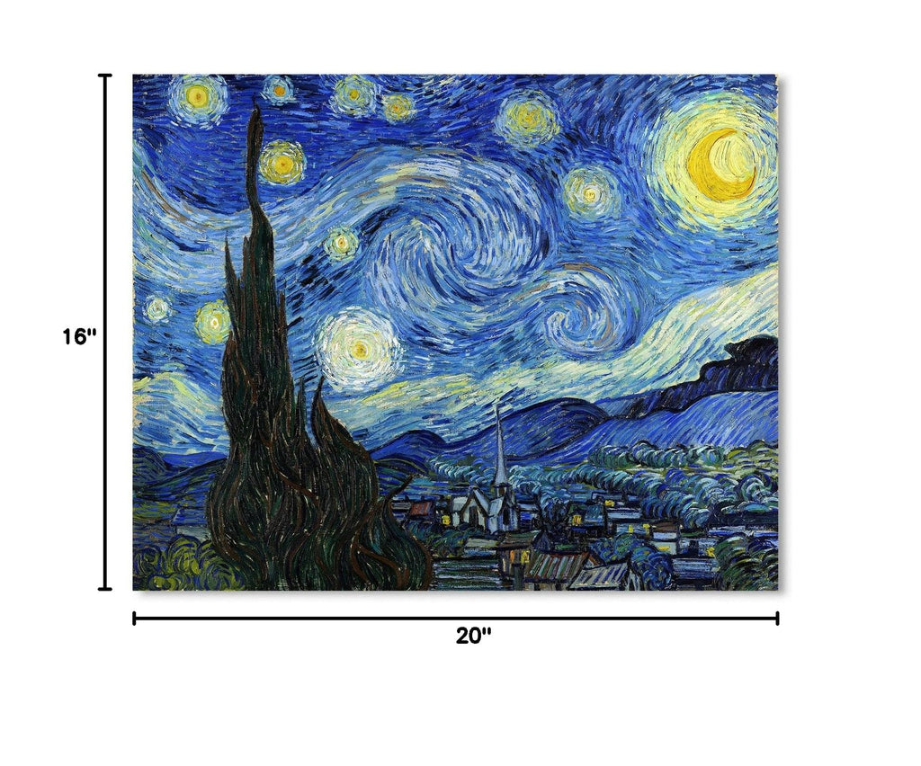 Van Gogh Canvas Wall Art: Starry Night Landscape Painting Picture Reproduction Room Decor - Famous Art Prints Large
