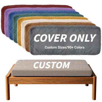 Custom Size Cushion Cover, Replaceable Bench Cushion/Chair/Window Seat Cushion Cover, Indoor/Outdoor Furniture