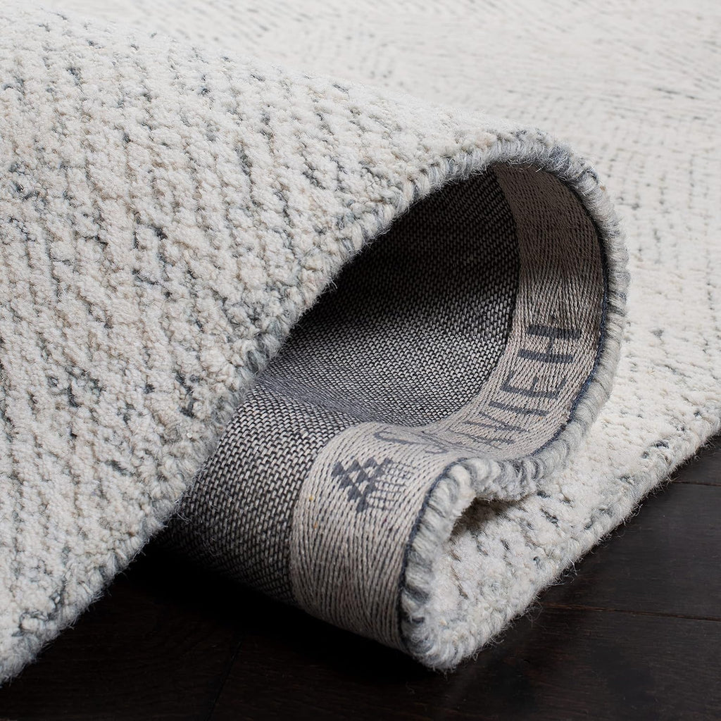 Metro Area Rug - 10' x 14', Dark Grey & Ivory, Handmade Wool