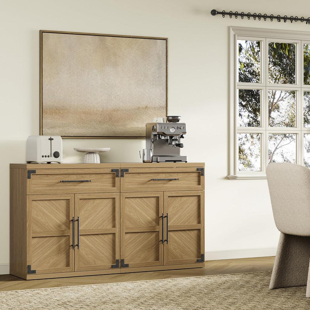 Modern Sideboard Buffet Cabinet, Wide Credenza Storage with Drawer
