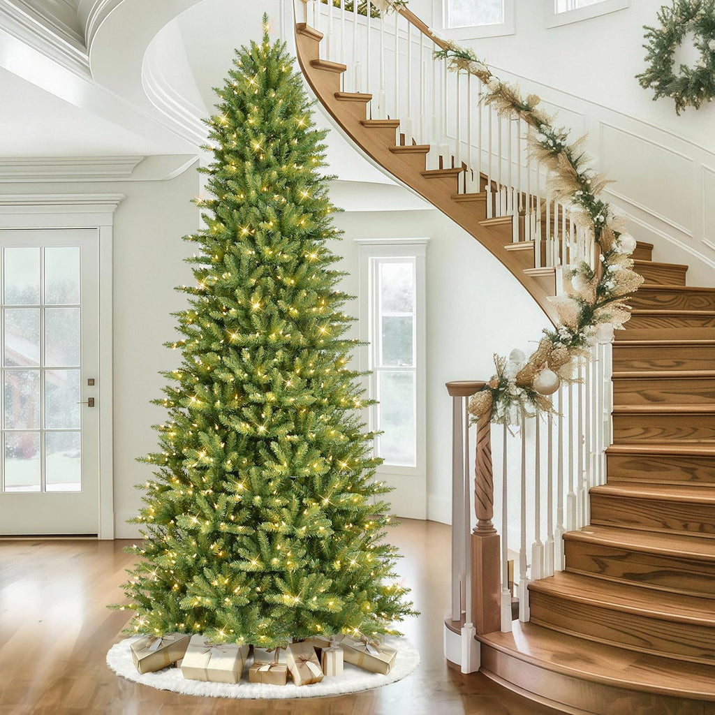 International 10ft Pre-Lit Slim Fraser Fir Artificial Christmas Tree