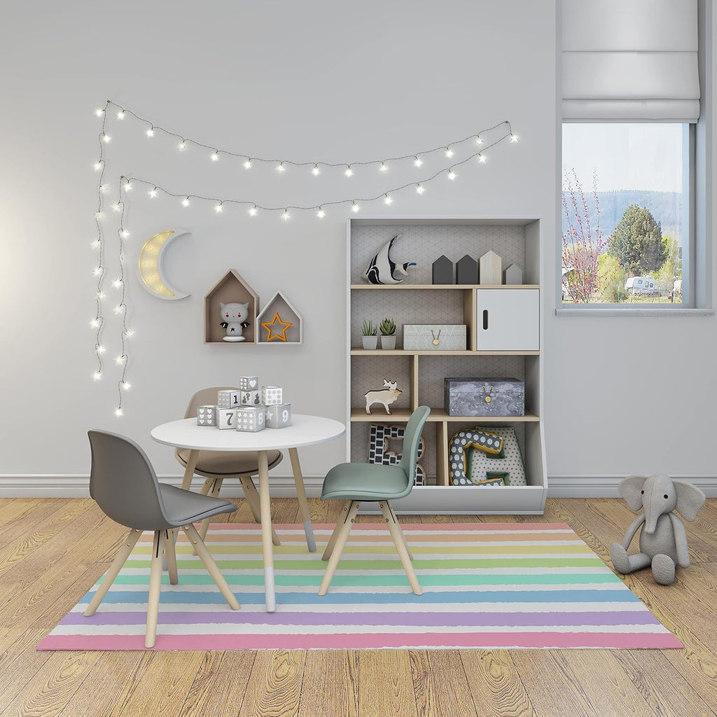 Non-Slip Area Rugs Watercolor Pastel Brush Strokes Striped Blue Rainbow Pattern Abstract Home Decor Rugs Carpet for