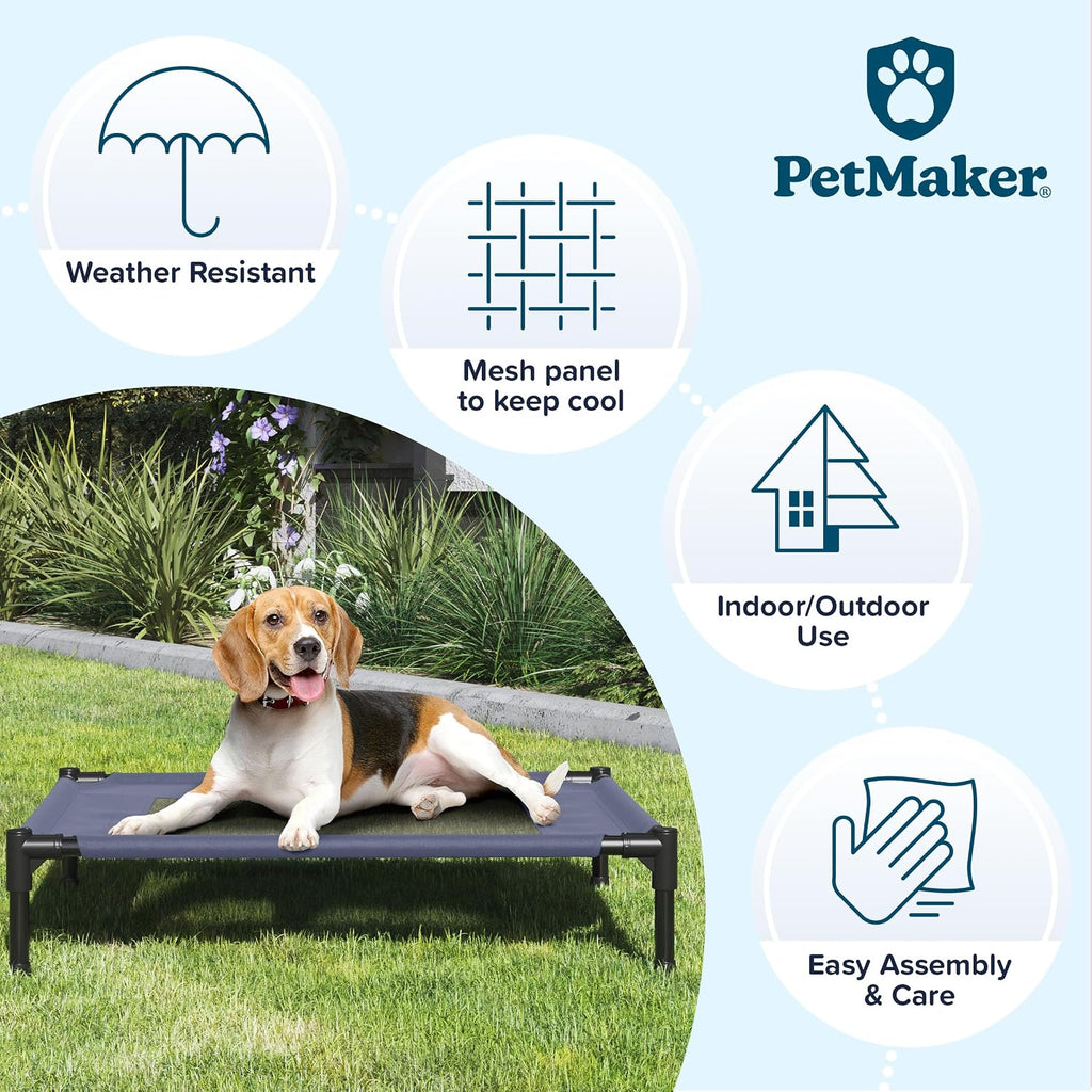 Elevated Dog Bed - 30x24-Inch Portable Pet Bed with Non-Slip Feet - Indoor/Outdoor Dog Cot or Puppy Bed for Pets up