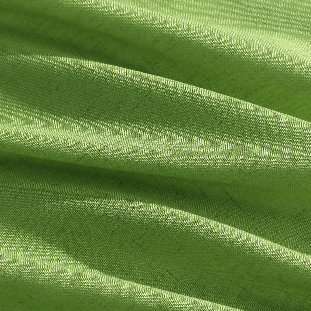 Lime Green Curtains 63 Inches Long 2 Panel Sets Bedroom, Light Filtering Linen Drapes Windows Rod Pocket or Back Tab