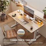 Electric Height Adjustable Standing Desk 47.2×23.6 inch, Sit Stand Desk with Splice Board, Memory Controller