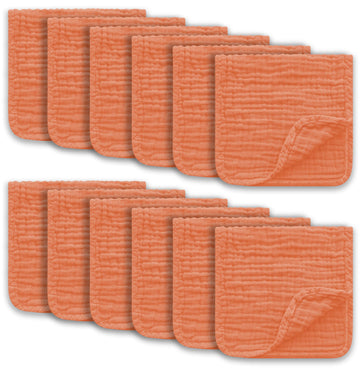 Muslin Burp Cloths Large 100% Cotton Hand Washcloths for Boys & Girls, Baby Essentials Extra Absorbent and Soft
