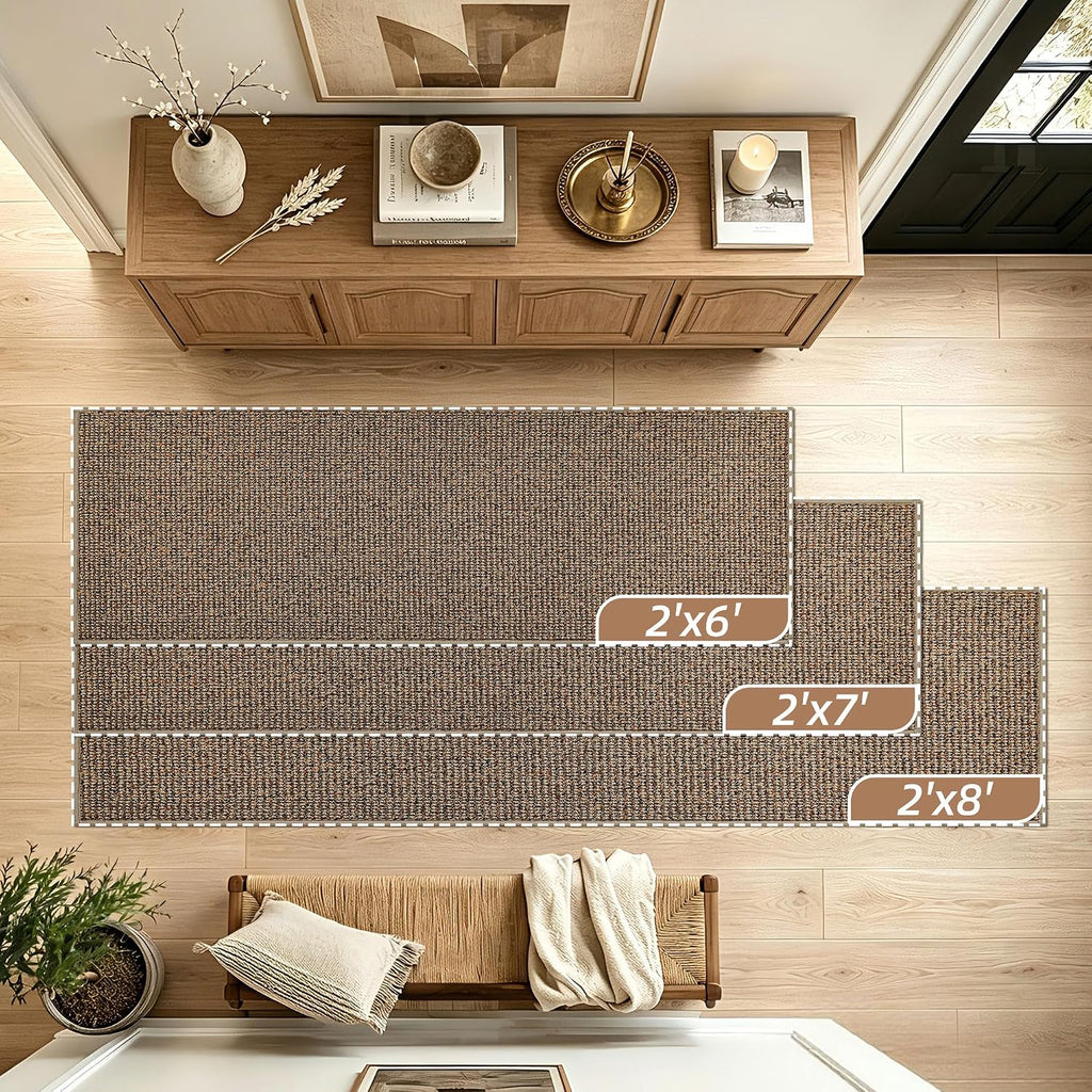 Hallway Runner Rugs 2x6, Hallway Rug Non-Slip Washable, Taupe | (Rolled-Up NO Creases) Runner Rug Absorbent Stain