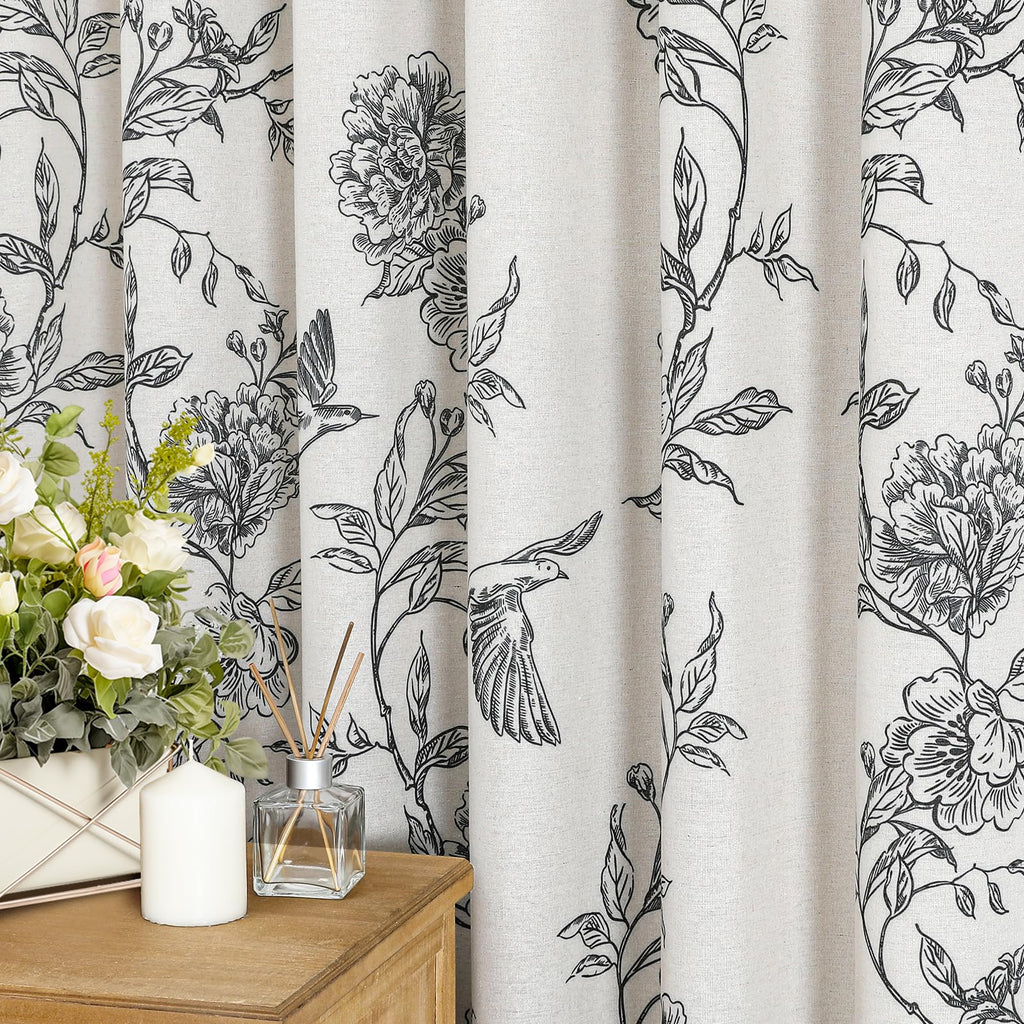 Black Cotton Boho Hummingbird Shower Curtains, 72 x 72