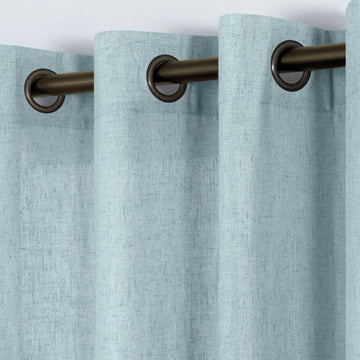 Coastal Beach Summer Curtains, Ocean Decor Sea Themed Colored Match Wall Airy Semi Sheer Linen Curtains Dining Room