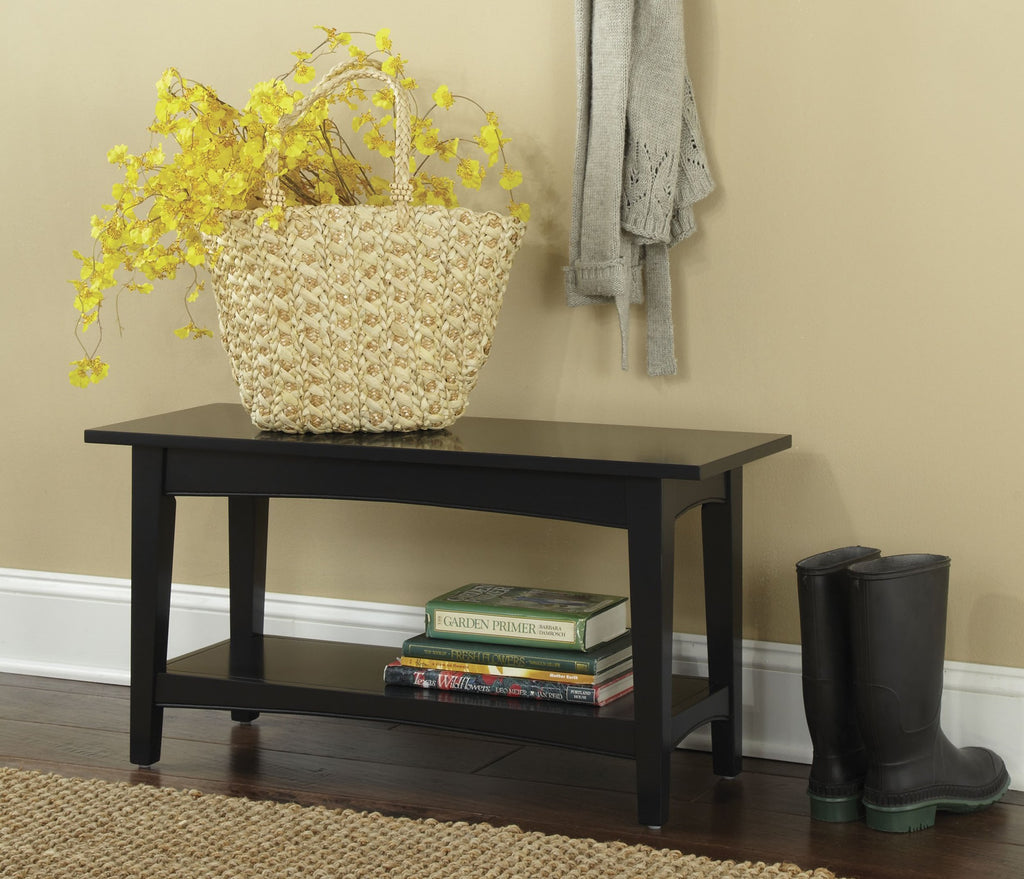 Shaker Cottage Shoe Storage Bench, Charcoal Gray, 36"W