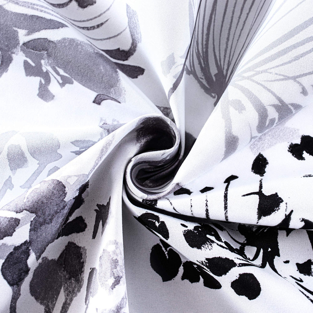 Acacia Floral Blossom Watercolor Printed 100 Percent Blackout Thermal Insulated Window Curtain Valance Rod Pocket