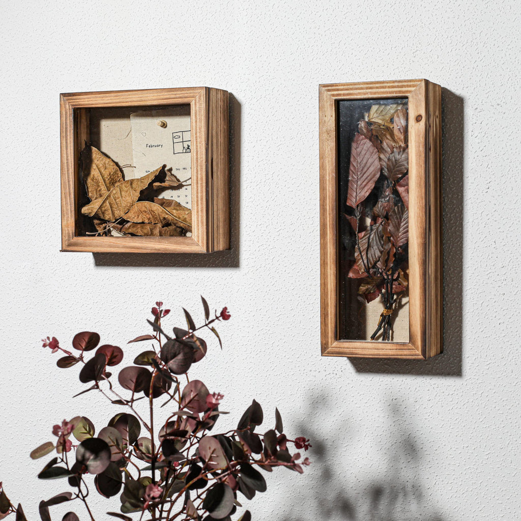 Shadow Box Frame 5x12.5 Flower Shadow Box Pin Display Case Cabinet Picture Frame with Linen Back Memorabilia Awards