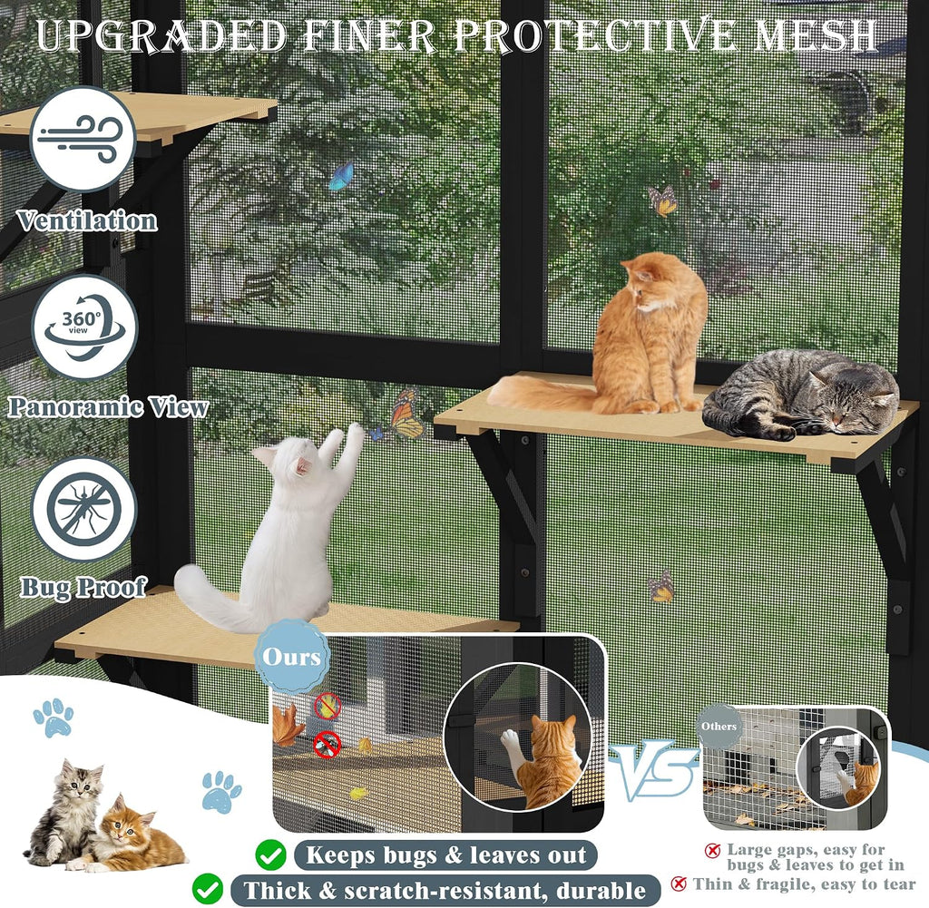 Large Catio Cat Window Box, Outdoor Cats Window Perch Enclosure