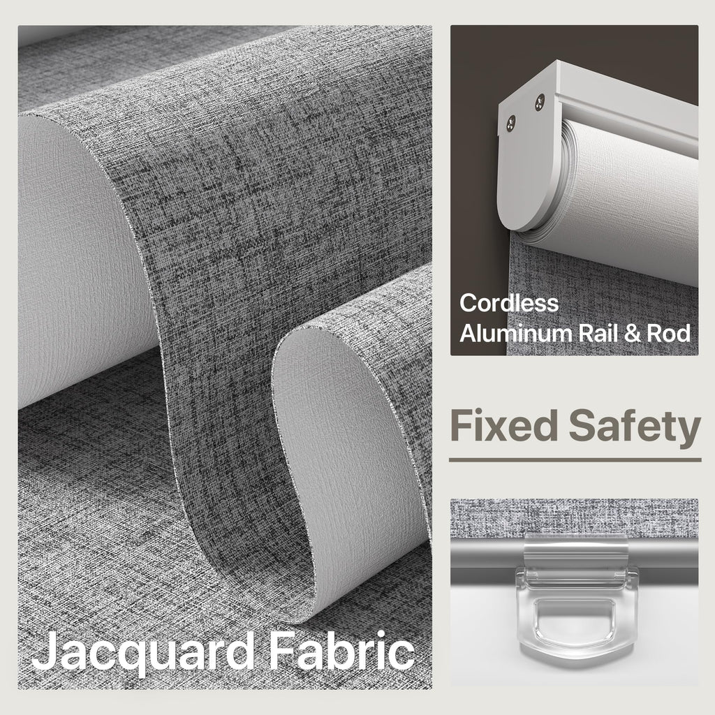 Cordless Blackout Roller Shades, Grey