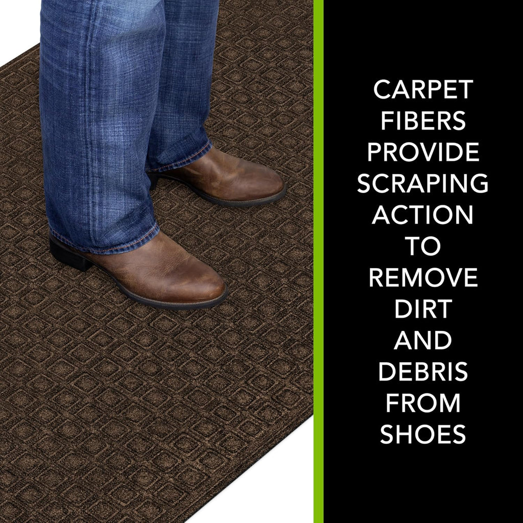 Textures 3' x 5' Blocks Heavy Duty Walnut Door Mat - Weather & Stain Resistant, Non-Slip, Outdoor Mat - Superior