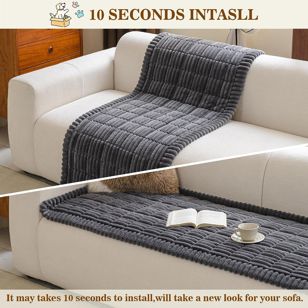 Couch Covers for Dogs, Non-Slip Sofa Cover, Dark Grey, 27.6x59in