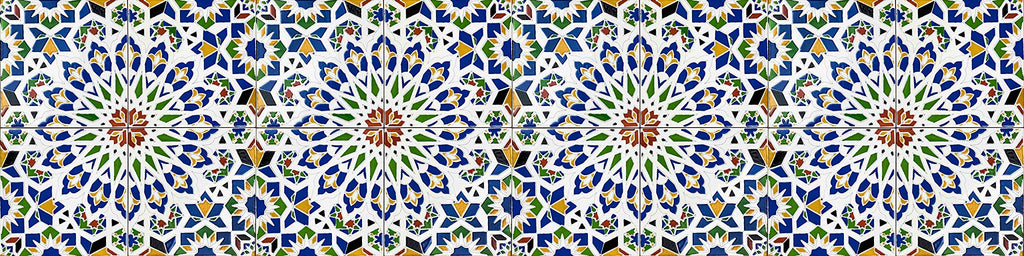 Ceramic Tiles 8x8 - Nazir by - Moroccan Mosaic Tiles backsplash | 12 Coloured Moroccan Wall Tiles 8x8 in Oriental