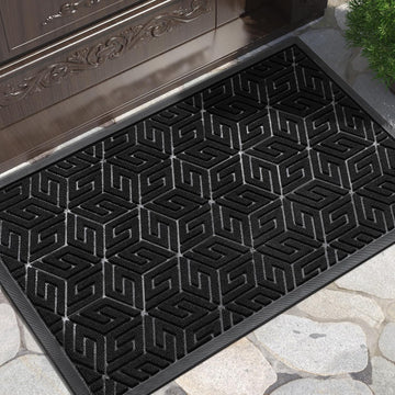Large Door Mat 36x24, All-Weather Waterproof Outdoor Mats for Front Door, Non Slip Rubber Doormat Proch Outside