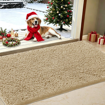 Chenille Absorbent Indoor Door Mat for Rainy Days 36" x 24", Keep Rain Outside, Washable Entry Rug for Wet Shoes